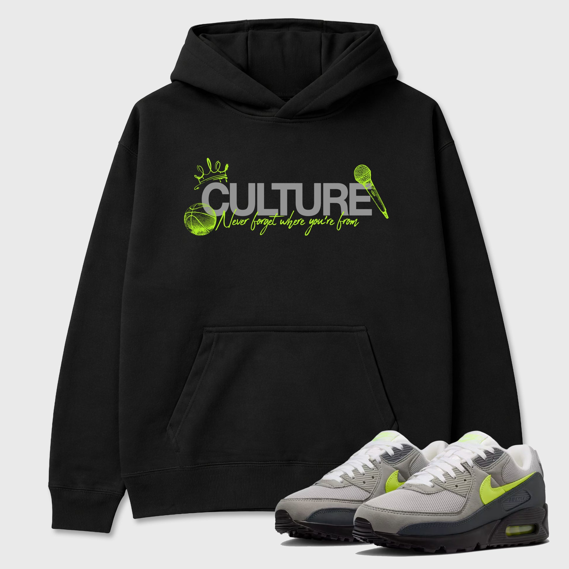 Sneaker match tees – Sneaker Tees To Match Air Max 90 Neon Yellow Shoes – Culture Tee Black 1