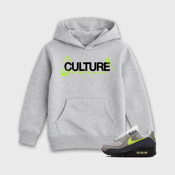 Sneaker match tees – Sneaker Tees To Match Air Max 90 Neon Yellow Shoes – Culture Kids T-Shirt Heather Grey 1