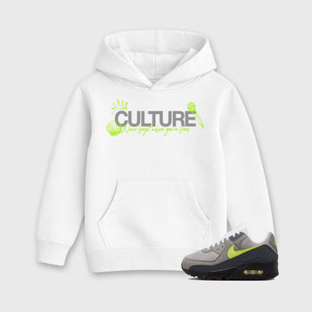 Sneaker match tees – Sneaker Tees To Match Air Max 90 Neon Yellow Shoes – Culture Kids T-Shirt White 1