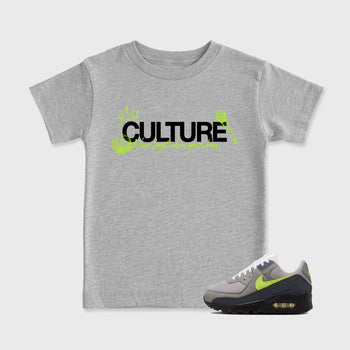 Sneaker match tees – Sneaker Tees To Match Air Max 90 Neon Yellow Shoes – Culture Kids T-Shirt Heather Grey 1