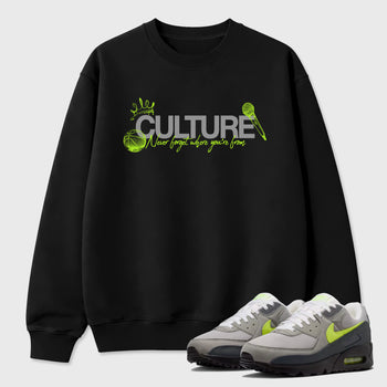 Sneaker match tees – Sneaker Tees To Match Air Max 90 Neon Yellow Shoes – Culture Tee Black 1