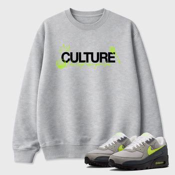 Sneaker match tees – Sneaker Tees To Match Air Max 90 Neon Yellow Shoes – Culture Tee Heather Grey 1