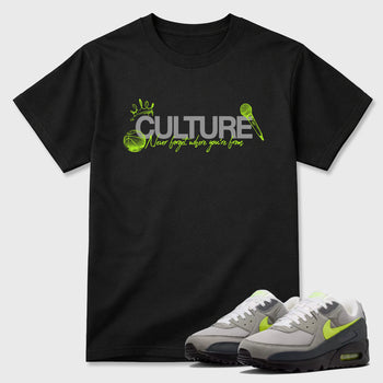 Sneaker match tees – Sneaker Tees To Match Air Max 90 Neon Yellow Shoes – Culture Tee Black 1