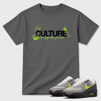 Sneaker match tees – Sneaker Tees To Match Air Max 90 Neon Yellow Shoes – Culture Tee Cool Grey 1
