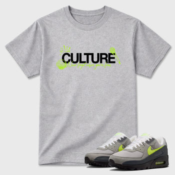 Sneaker match tees – Sneaker Tees To Match Air Max 90 Neon Yellow Shoes – Culture Tee Heather Grey 1