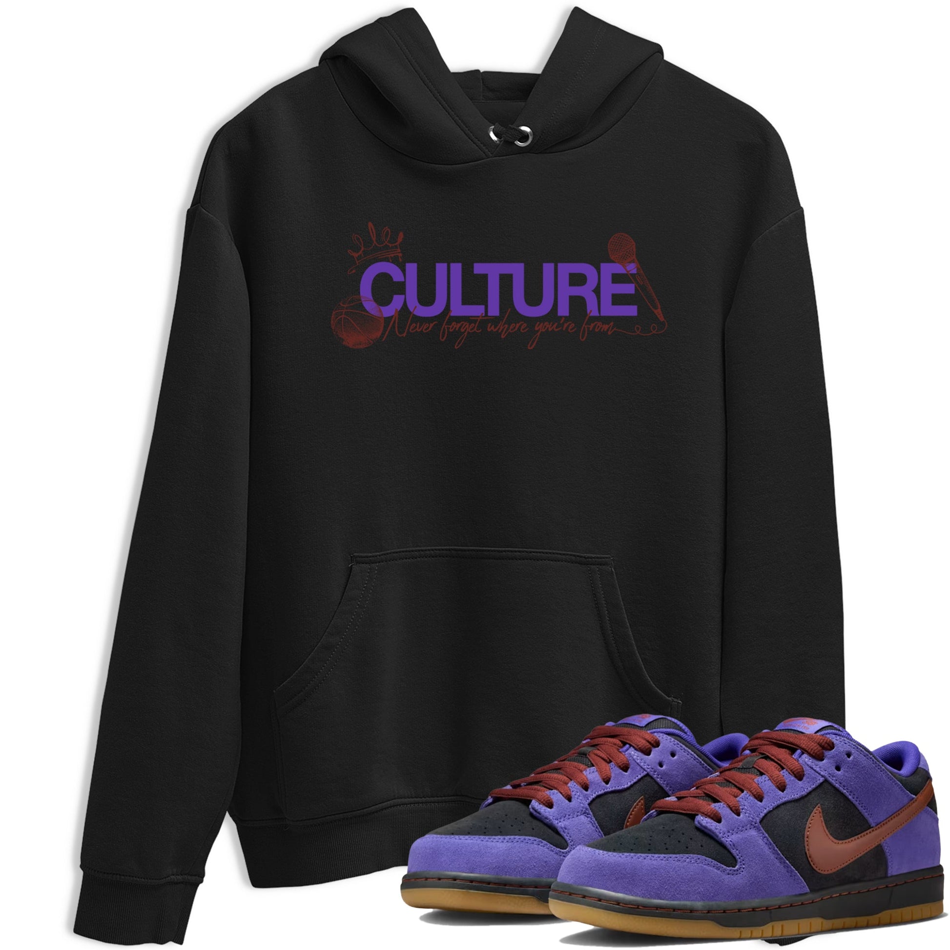 Sneaker match tees – Sneaker Threads To Match Dunk Low Persian Violet Shoes – Culture Tee Black 1