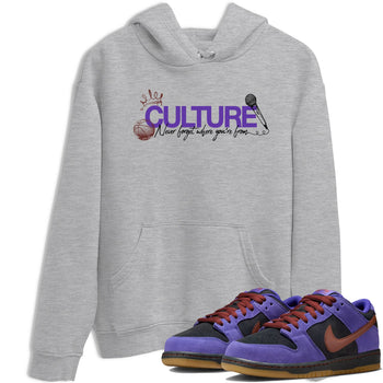 Sneaker match tees – Sneaker Threads To Match Dunk Low Persian Violet Shoes – Culture Tee Heather Grey 1