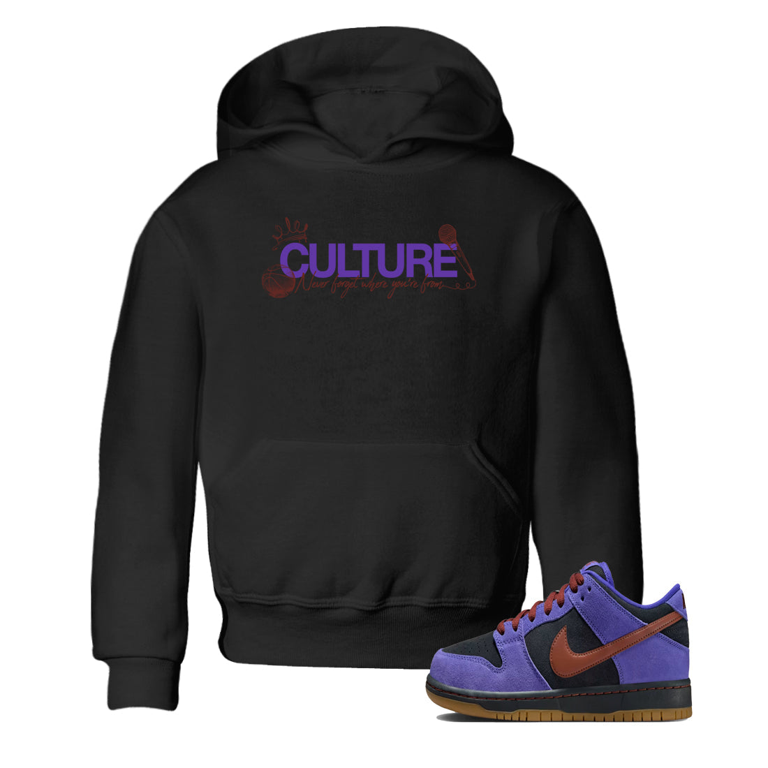 Sneaker match tees – Sneaker Threads To Match Dunk Low Persian Violet Shoes – Culture Kids T-Shirt Black 1