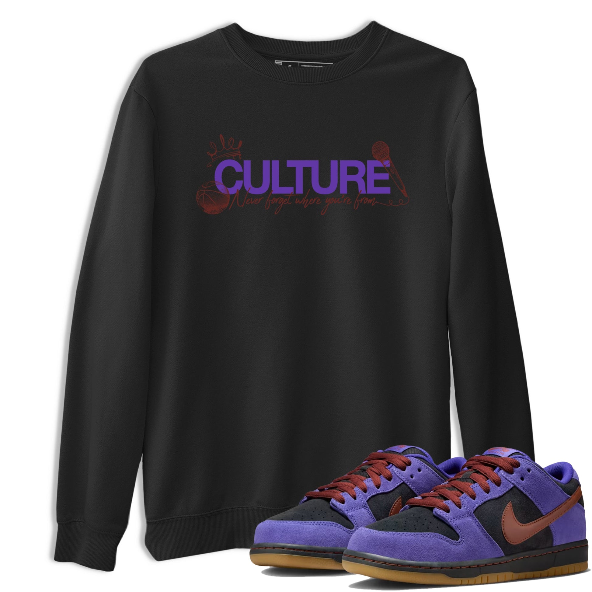 Sneaker match tees – Sneaker Threads To Match Dunk Low Persian Violet Shoes – Culture Tee Black 1
