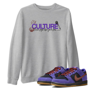 Sneaker match tees – Sneaker Threads To Match Dunk Low Persian Violet Shoes – Culture Tee Heather Grey 1
