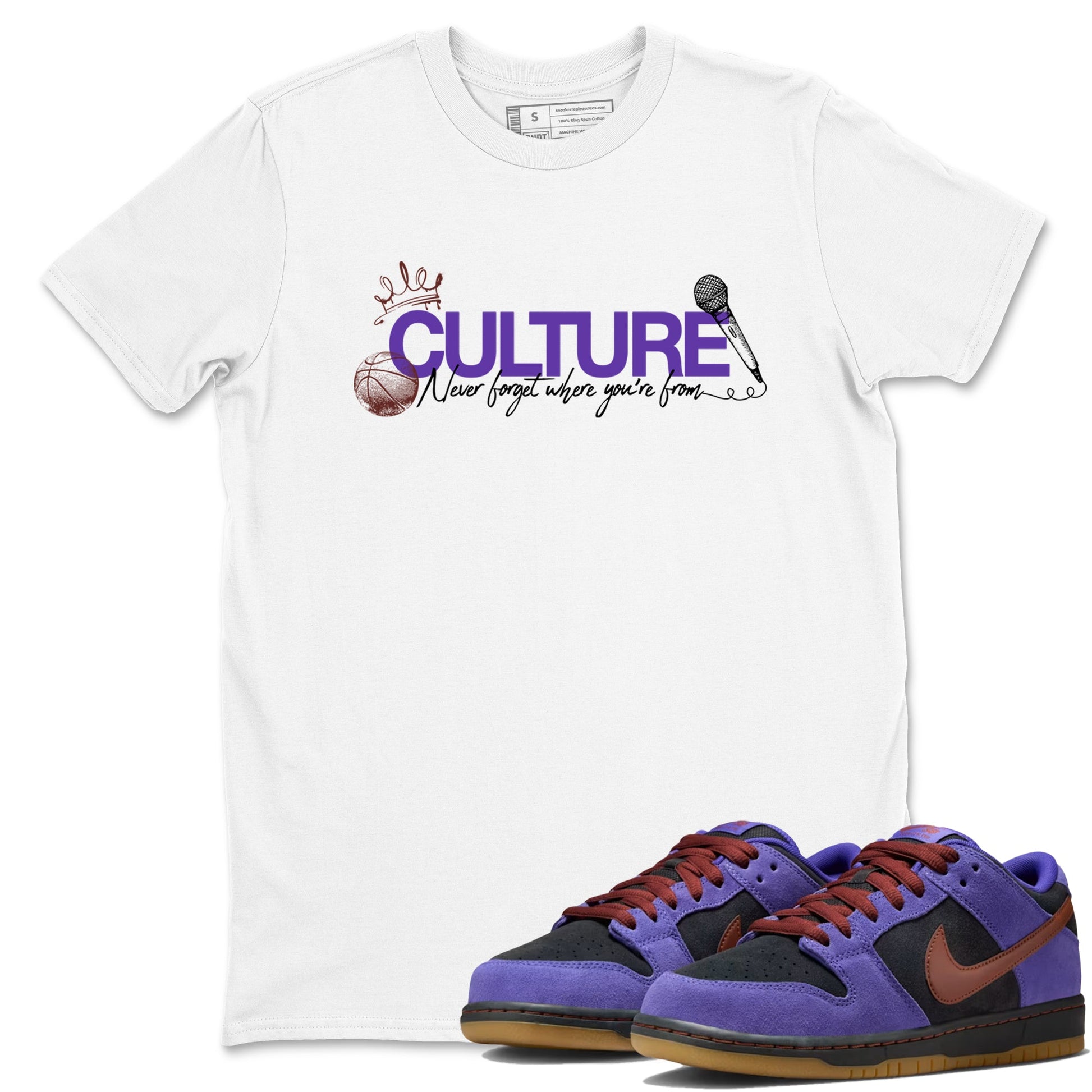 Sneaker match tees – Sneaker Threads To Match Dunk Low Persian Violet Shoes – Culture Tee White 1