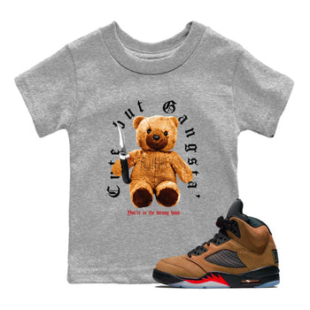 5s Archaeo Brown shirts to match jordans Cute Gangster sneaker match tees Air Jordan 5 Archaeo Brown SNRT Sneaker Release Tees Youth Baby Heather Grey 1 crew neck shirts