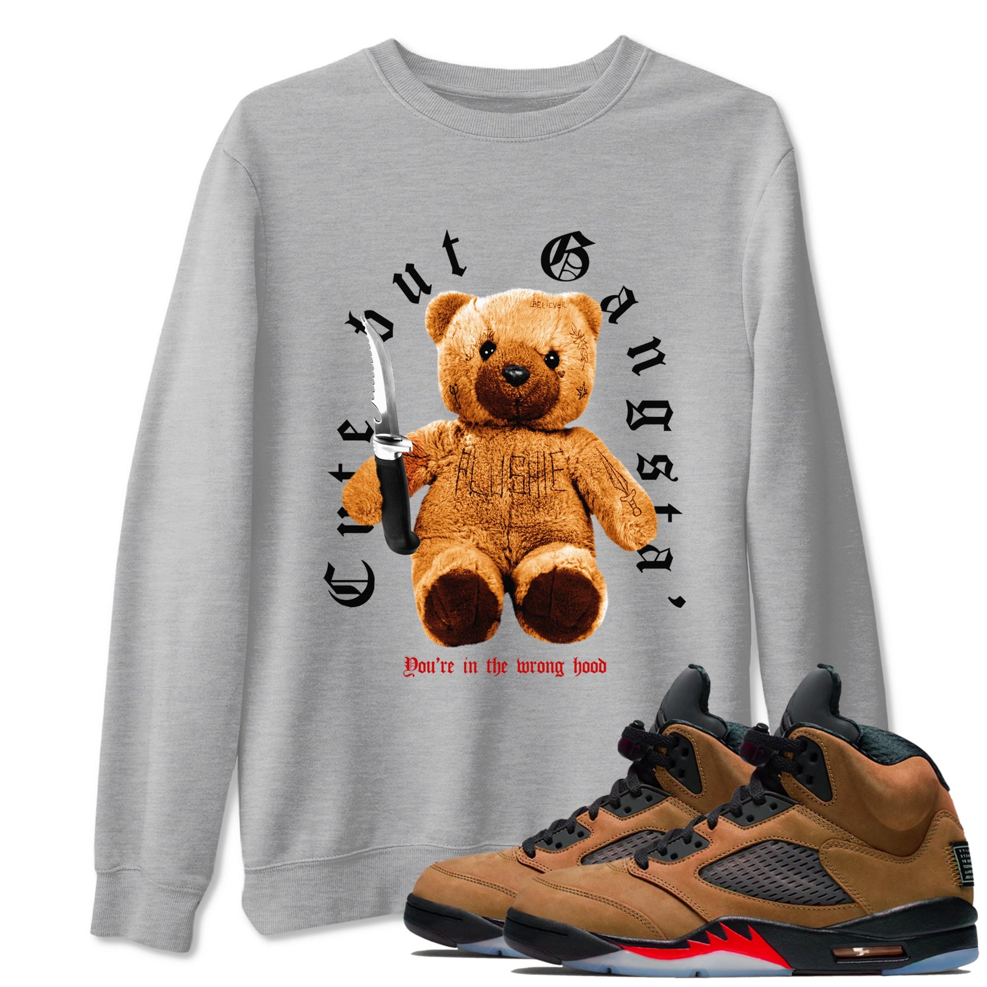 5s Archaeo Brown shirts to match jordans Cute Gangster sneaker match tees Air Jordan 5 Archaeo Brown SNRT Sneaker Release Tees unisex cotton Heather Grey 1 crew neck shirts