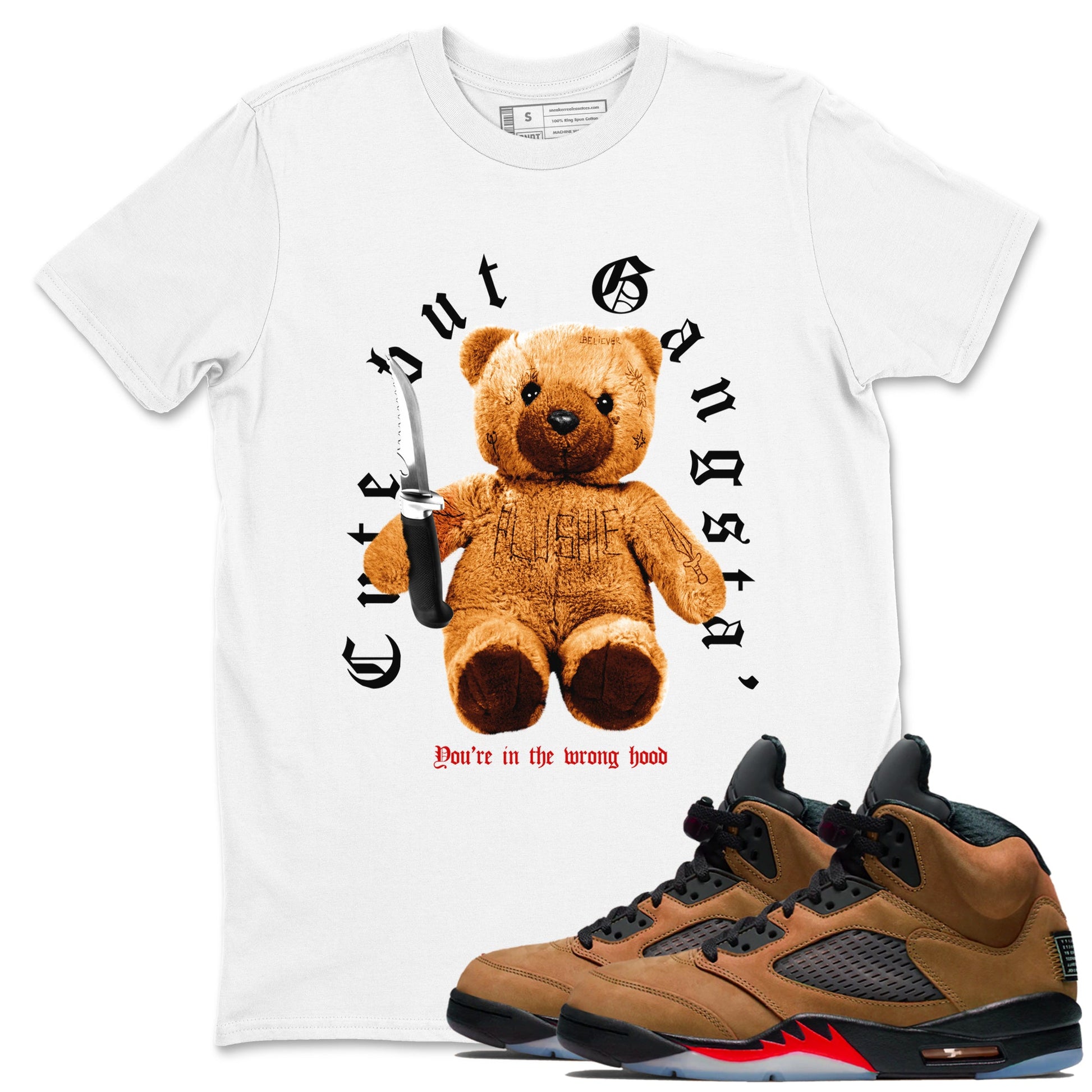 5s Archaeo Brown shirts to match jordans Cute Gangster sneaker match tees Air Jordan 5 Archaeo Brown SNRT Sneaker Release Tees unisex cotton White 1 crew neck shirts