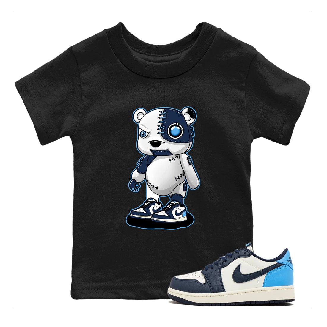 1s Obsidian shirts to match jordans Cyborg Bear shirts to match Jordans AJ1 Retro Low OG Obsidian match shoes to clothes SNRT Sneaker Tees Youth Baby Black 1 tee