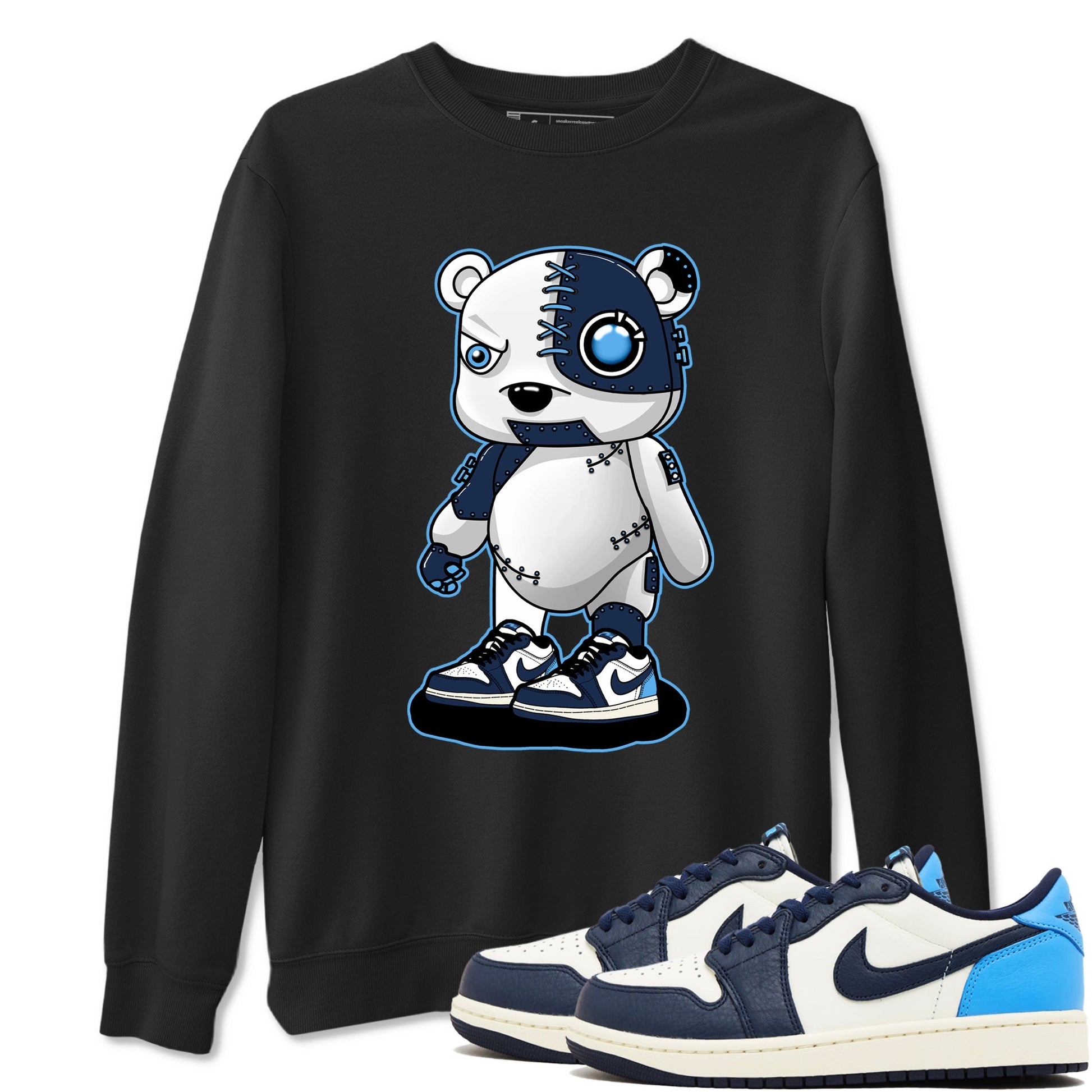 1s Obsidian shirts to match jordans Cyborg Bear shirts to match Jordans AJ1 Retro Low OG Obsidian match shoes to clothes SNRT Sneaker Tees unisex cotton Black 1 shirts