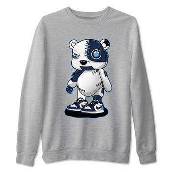 1s Obsidian shirts to match jordans Cyborg Bear shirts to match Jordans AJ1 Retro Low OG Obsidian match shoes to clothes SNRT Sneaker Tees unisex cotton Heather Grey 2 shirts