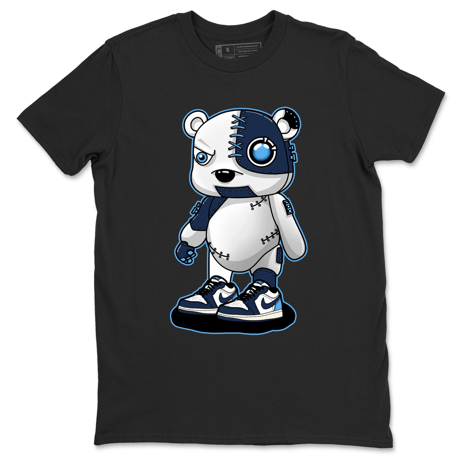 1s Obsidian shirts to match jordans Cyborg Bear shirts to match Jordans AJ1 Retro Low OG Obsidian match shoes to clothes SNRT Sneaker Tees unisex cotton Black 2 shirts