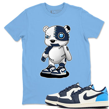 1s Obsidian shirts to match jordans Cyborg Bear shirts to match Jordans AJ1 Retro Low OG Obsidian match shoes to clothes SNRT Sneaker Tees unisex cotton Carolina Blue 1 shirts