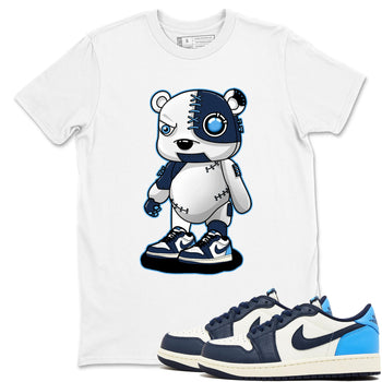1s Obsidian shirts to match jordans Cyborg Bear shirts to match Jordans AJ1 Retro Low OG Obsidian match shoes to clothes SNRT Sneaker Tees unisex cotton White 1 shirts