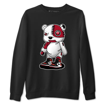 Cyborg Bear sneaker match t-shirt styled to complete your fit with the Air Jordan 1 Ruby sneakers, shown in Black 2.