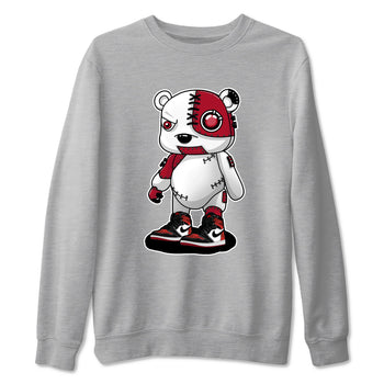 Cyborg Bear sneaker match t-shirt styled to complete your fit with the Air Jordan 1 Ruby sneakers, shown in Heather Grey 2.