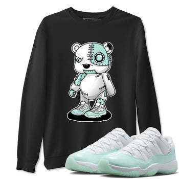 Cyborg Bear sneaker match t-shirt styled to complete your fit with the Air Jordan 11 Igloo sneakers, shown in Black 1.