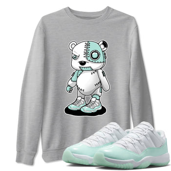 Cyborg Bear sneaker match t-shirt styled to complete your fit with the Air Jordan 11 Igloo sneakers, shown in Heather Grey 1.