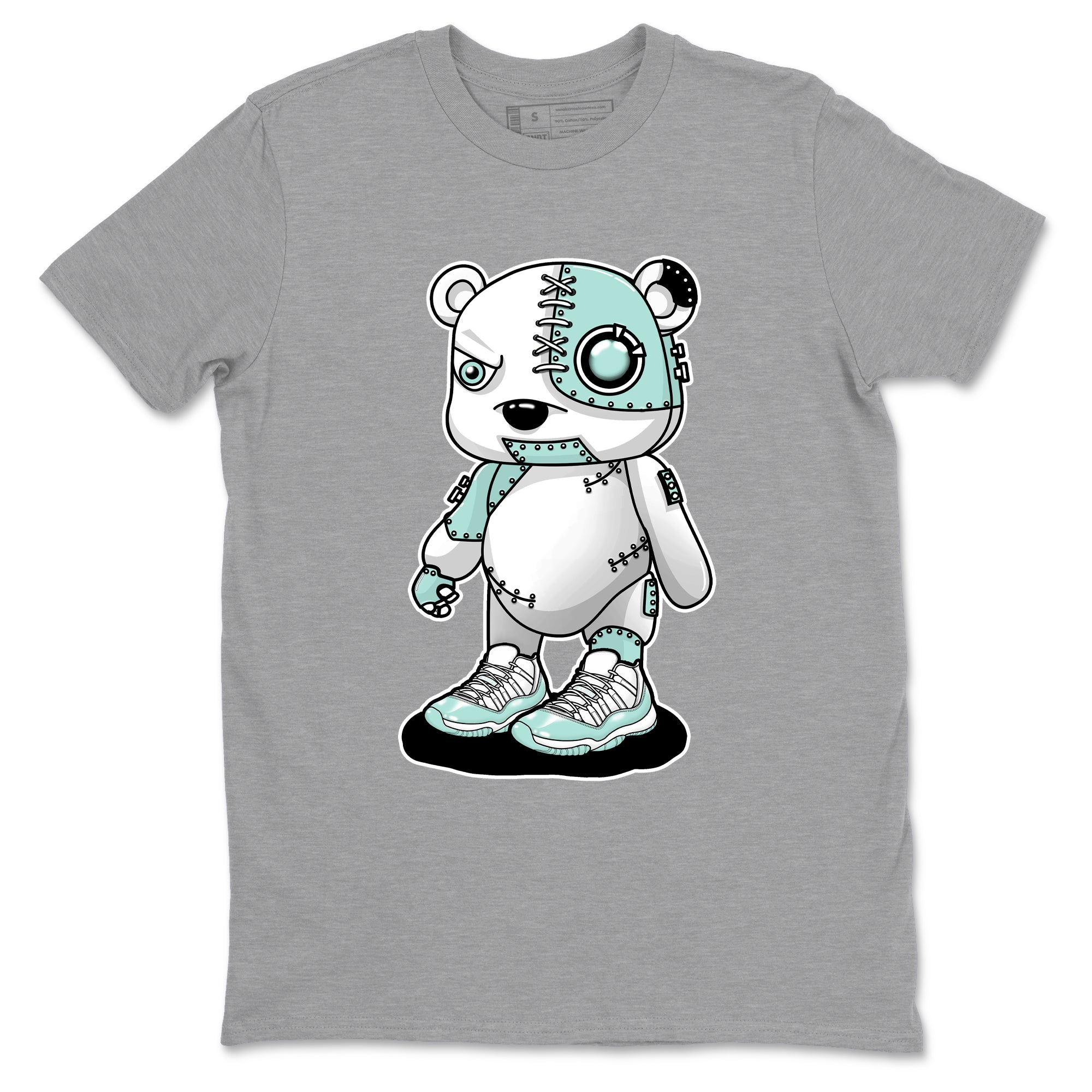 Cyborg Bear sneaker match t-shirt styled to complete your fit with the Air Jordan 11 Igloo sneakers, shown in Heather Grey 2.