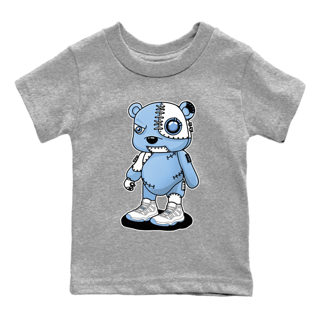 AJ11 Retro Legend Blue shirts to match jordans Cyborg Bear best t shirts to wear with jordans 11s Legend Blue match shoes to clothes SNRT Sneaker Tees Youth Baby Heather Grey 2 tee