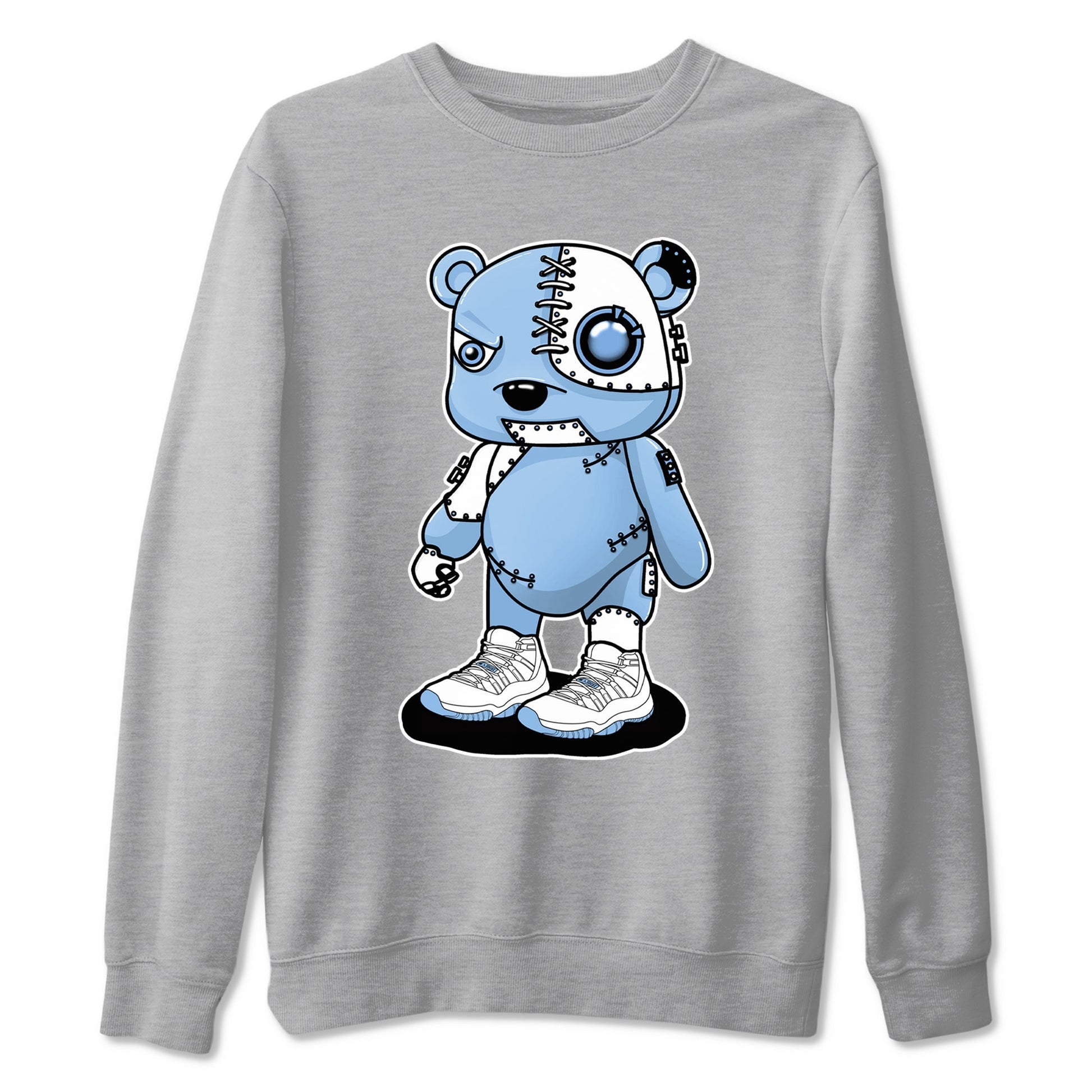 AJ11 Retro Legend Blue shirts to match jordans Cyborg Bear best t shirts to wear with jordans 11s Legend Blue match shoes to clothes SNRT Sneaker Tees unisex cotton Heather Grey 2 shirts