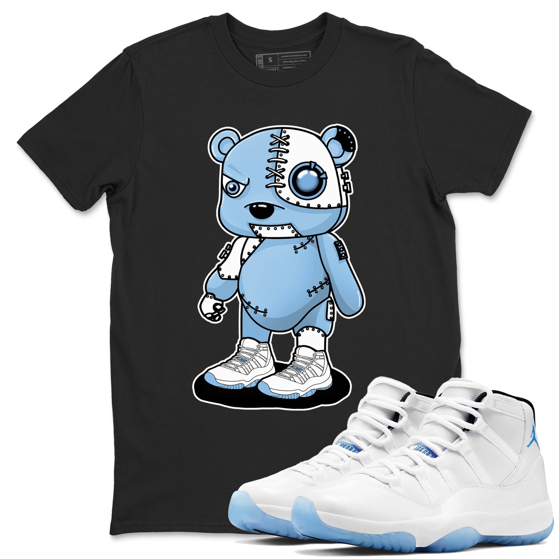 AJ11 Retro Legend Blue shirts to match jordans Cyborg Bear best t shirts to wear with jordans 11s Legend Blue match shoes to clothes SNRT Sneaker Tees unisex cotton Black 1 shirts