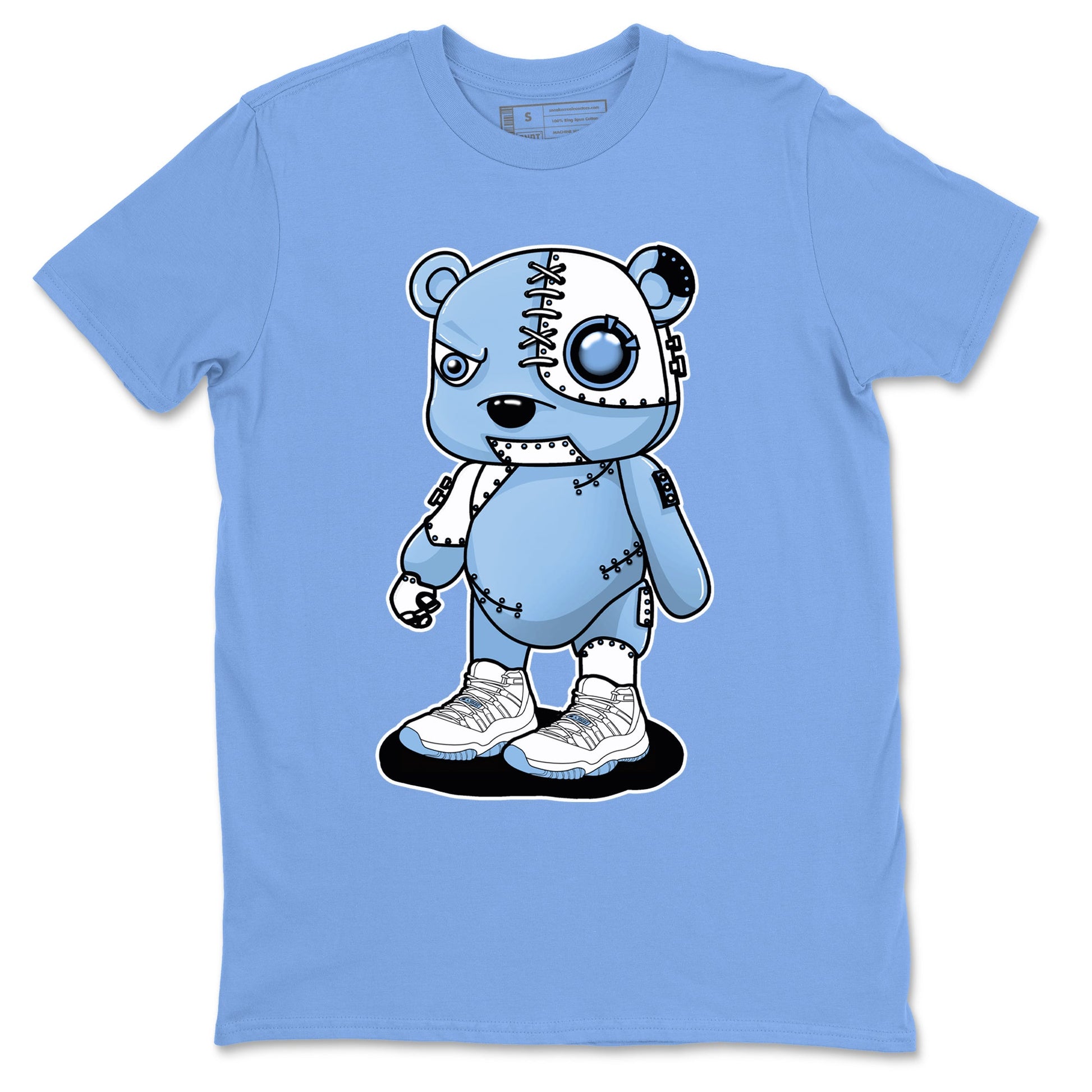 AJ11 Retro Legend Blue shirts to match jordans Cyborg Bear best t shirts to wear with jordans 11s Legend Blue match shoes to clothes SNRT Sneaker Tees unisex cotton Carolina Blue 2 shirts
