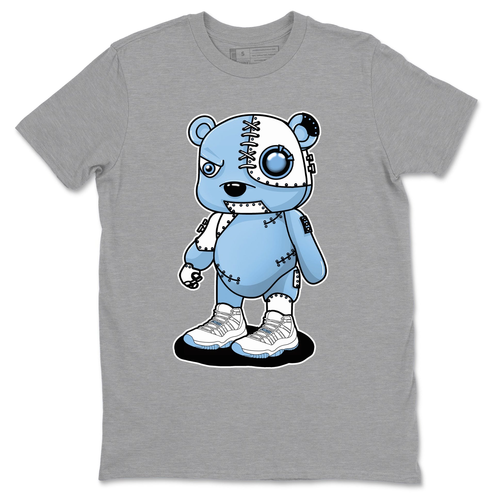 AJ11 Retro Legend Blue shirts to match jordans Cyborg Bear best t shirts to wear with jordans 11s Legend Blue match shoes to clothes SNRT Sneaker Tees unisex cotton Heather Grey 2 shirts
