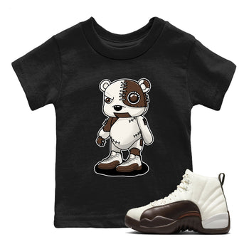 AJ12 Baroque Brown shirts to match jordans Cyborg Bear best t shirts to wear with jordans SoleFly x Jordan 12 Baroque Brown match shoes to clothes SNRT Sneaker Tees Youth Baby Black 1 tee