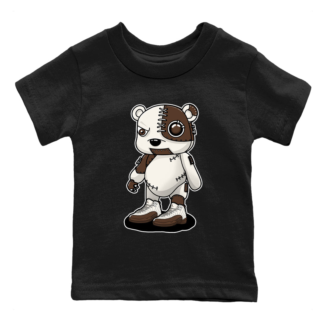 AJ12 Baroque Brown shirts to match jordans Cyborg Bear best t shirts to wear with jordans SoleFly x Jordan 12 Baroque Brown match shoes to clothes SNRT Sneaker Tees Youth Baby Black 2 tee