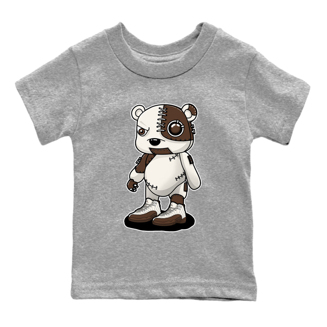 AJ12 Baroque Brown shirts to match jordans Cyborg Bear best t shirts to wear with jordans SoleFly x Jordan 12 Baroque Brown match shoes to clothes SNRT Sneaker Tees Youth Baby Heather Grey 2 tee