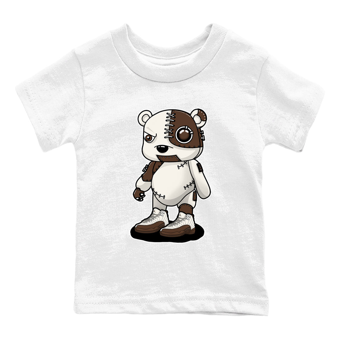AJ12 Baroque Brown shirts to match jordans Cyborg Bear best t shirts to wear with jordans SoleFly x Jordan 12 Baroque Brown match shoes to clothes SNRT Sneaker Tees Youth Baby White 2 tee