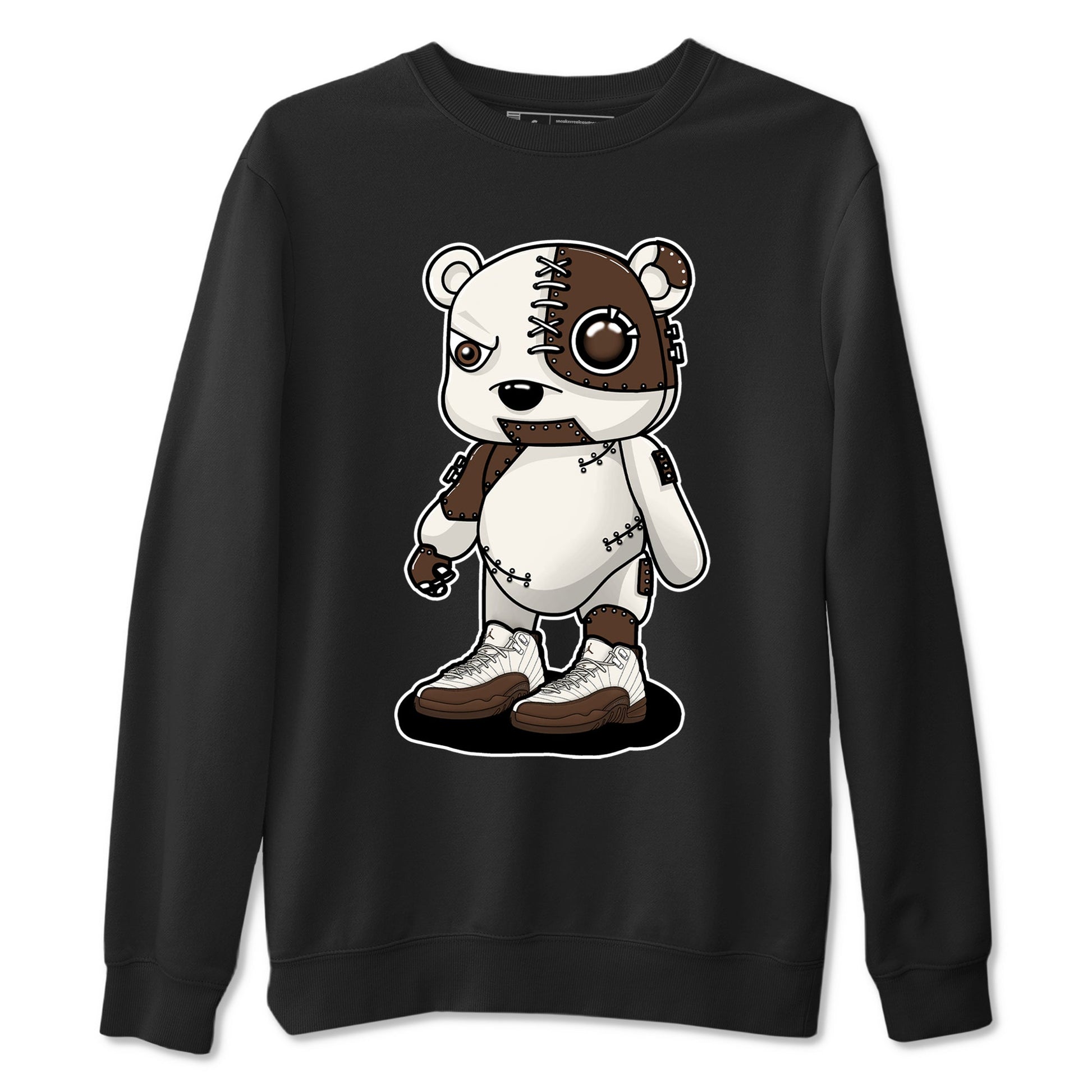 AJ12 Baroque Brown shirts to match jordans Cyborg Bear best t shirts to wear with jordans SoleFly x Jordan 12 Baroque Brown match shoes to clothes SNRT Sneaker Tees unisex cotton Black 2 shirts