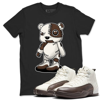 AJ12 Baroque Brown shirts to match jordans Cyborg Bear best t shirts to wear with jordans SoleFly x Jordan 12 Baroque Brown match shoes to clothes SNRT Sneaker Tees unisex cotton Black 1 shirts