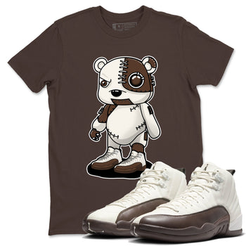 AJ12 Baroque Brown shirts to match jordans Cyborg Bear best t shirts to wear with jordans SoleFly x Jordan 12 Baroque Brown match shoes to clothes SNRT Sneaker Tees unisex cotton Dark Chocolate 1 shirts