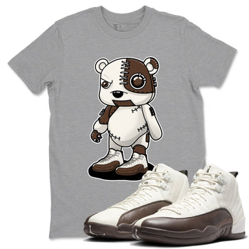 AJ12 Baroque Brown shirts to match jordans Cyborg Bear best t shirts to wear with jordans SoleFly x Jordan 12 Baroque Brown match shoes to clothes SNRT Sneaker Tees unisex cotton Heather Grey 1 shirts
