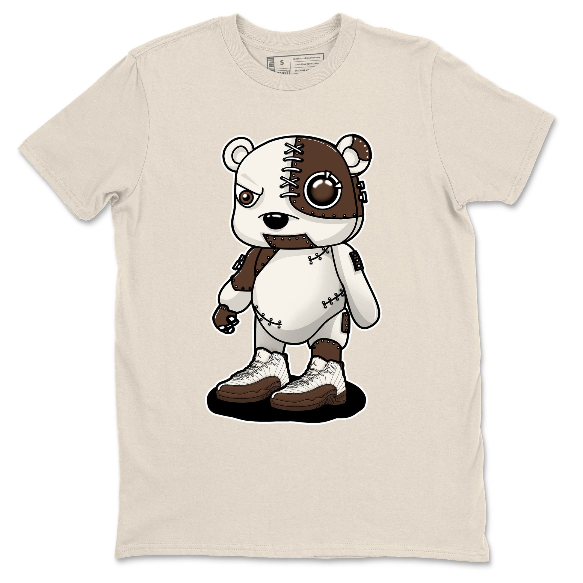 AJ12 Baroque Brown shirts to match jordans Cyborg Bear best t shirts to wear with jordans SoleFly x Jordan 12 Baroque Brown match shoes to clothes SNRT Sneaker Tees unisex cotton Natural 2 shirts