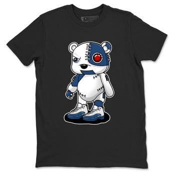 Cyborg Bear sneaker match t-shirt styled to complete your fit with the Air Jordan 12 French Blue sneakers, shown in Black 2.