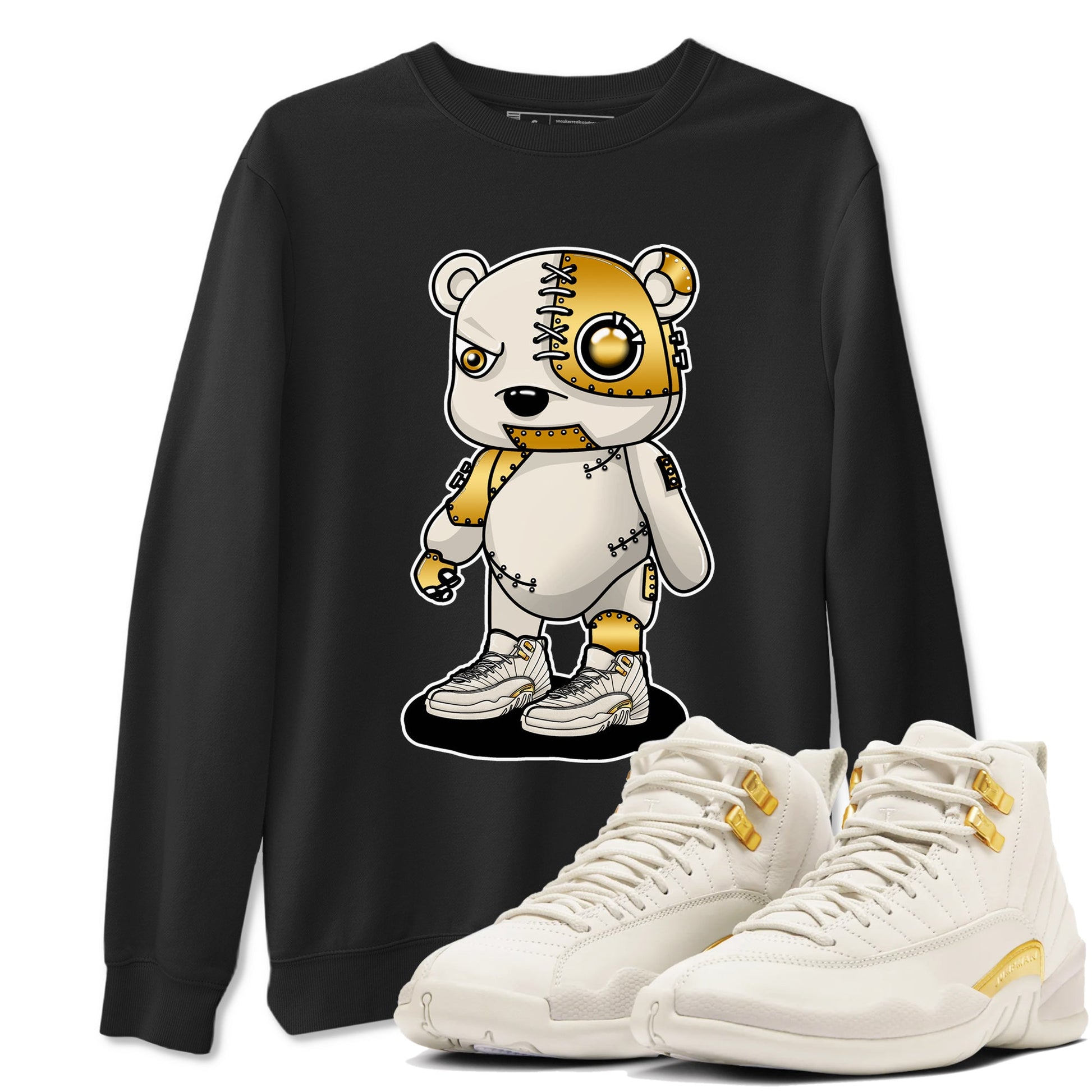 12s Phantom shirts to match jordans Cyborg Bear sneaker match tees Air Jordan 12 WMNS Phantom match shoes to clothes SNRT Sneaker Tees unisex cotton Black 1 shirts