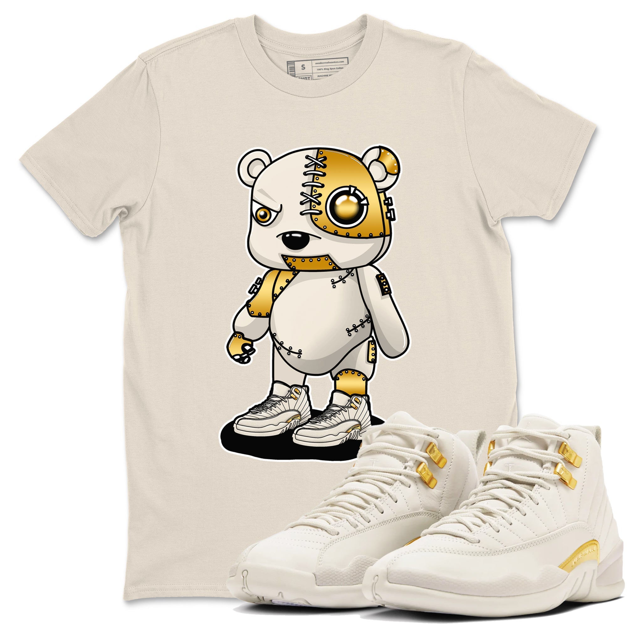 12s Phantom shirts to match jordans Cyborg Bear sneaker match tees Air Jordan 12 WMNS Phantom match shoes to clothes SNRT Sneaker Tees unisex cotton Natural 1 shirts