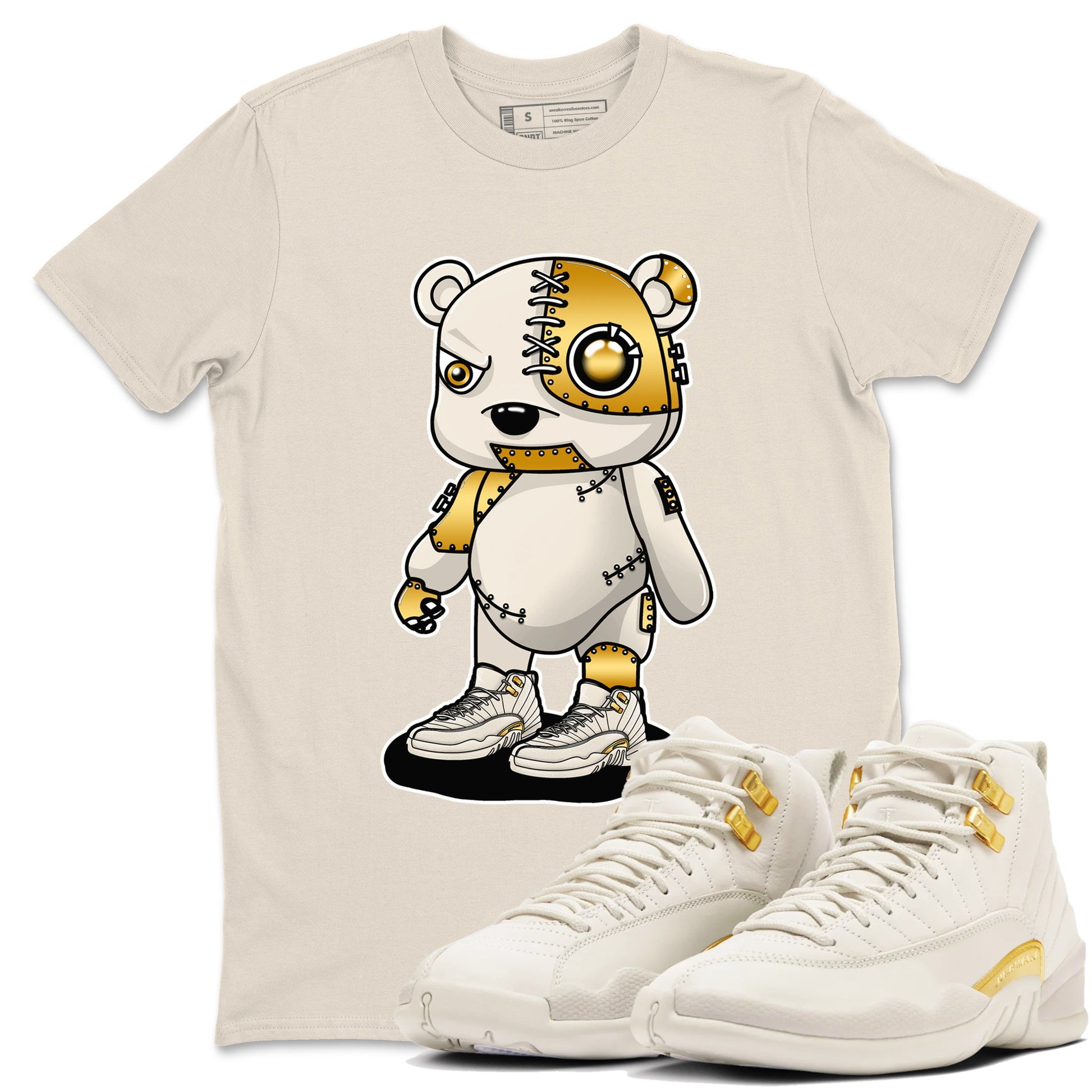 12s Phantom shirts to match jordans Cyborg Bear sneaker match tees Air Jordan 12 WMNS Phantom match shoes to clothes SNRT Sneaker Tees unisex cotton Natural 1 shirts