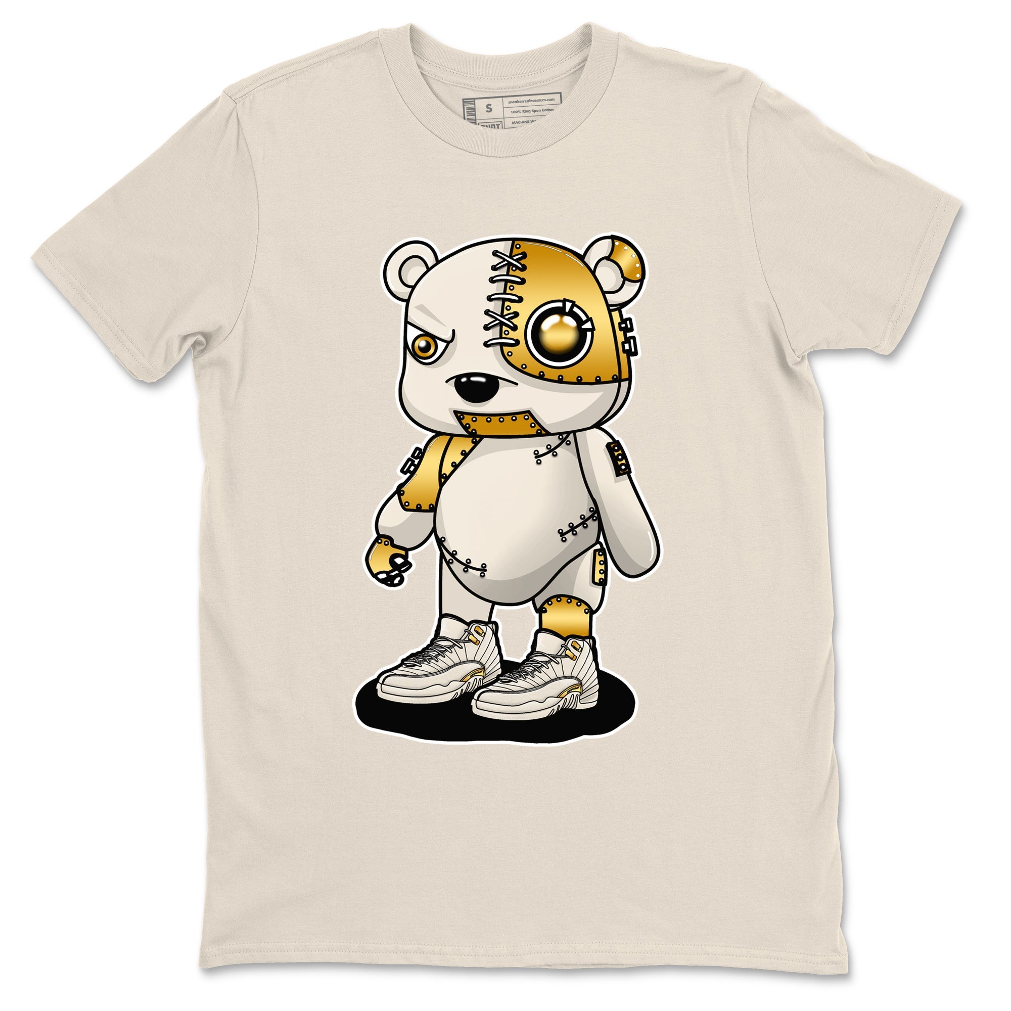 12s Phantom shirts to match jordans Cyborg Bear sneaker match tees Air Jordan 12 WMNS Phantom match shoes to clothes SNRT Sneaker Tees unisex cotton Natural 2 shirts