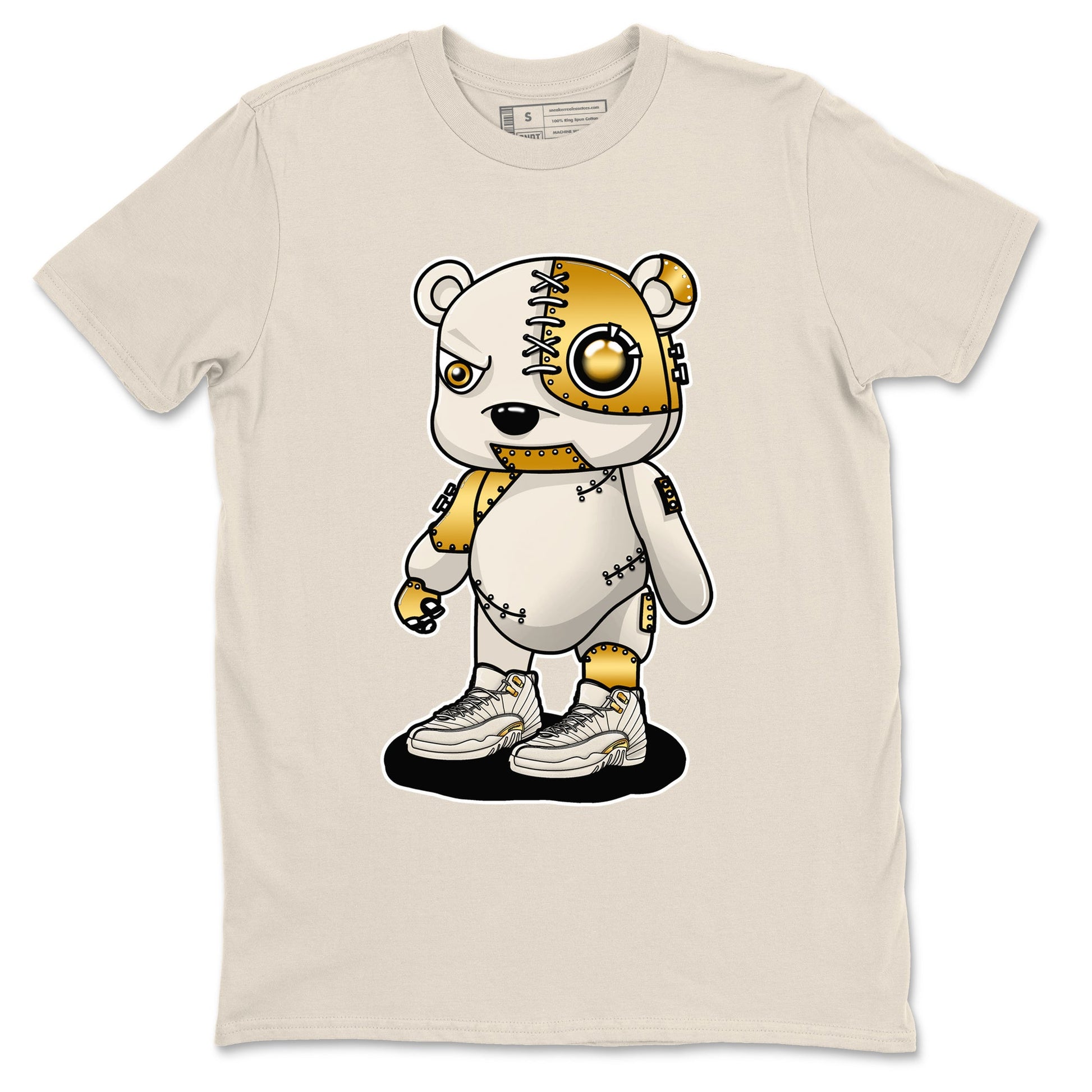 12s Phantom shirts to match jordans Cyborg Bear sneaker match tees Air Jordan 12 WMNS Phantom match shoes to clothes SNRT Sneaker Tees unisex cotton Natural 2 shirts