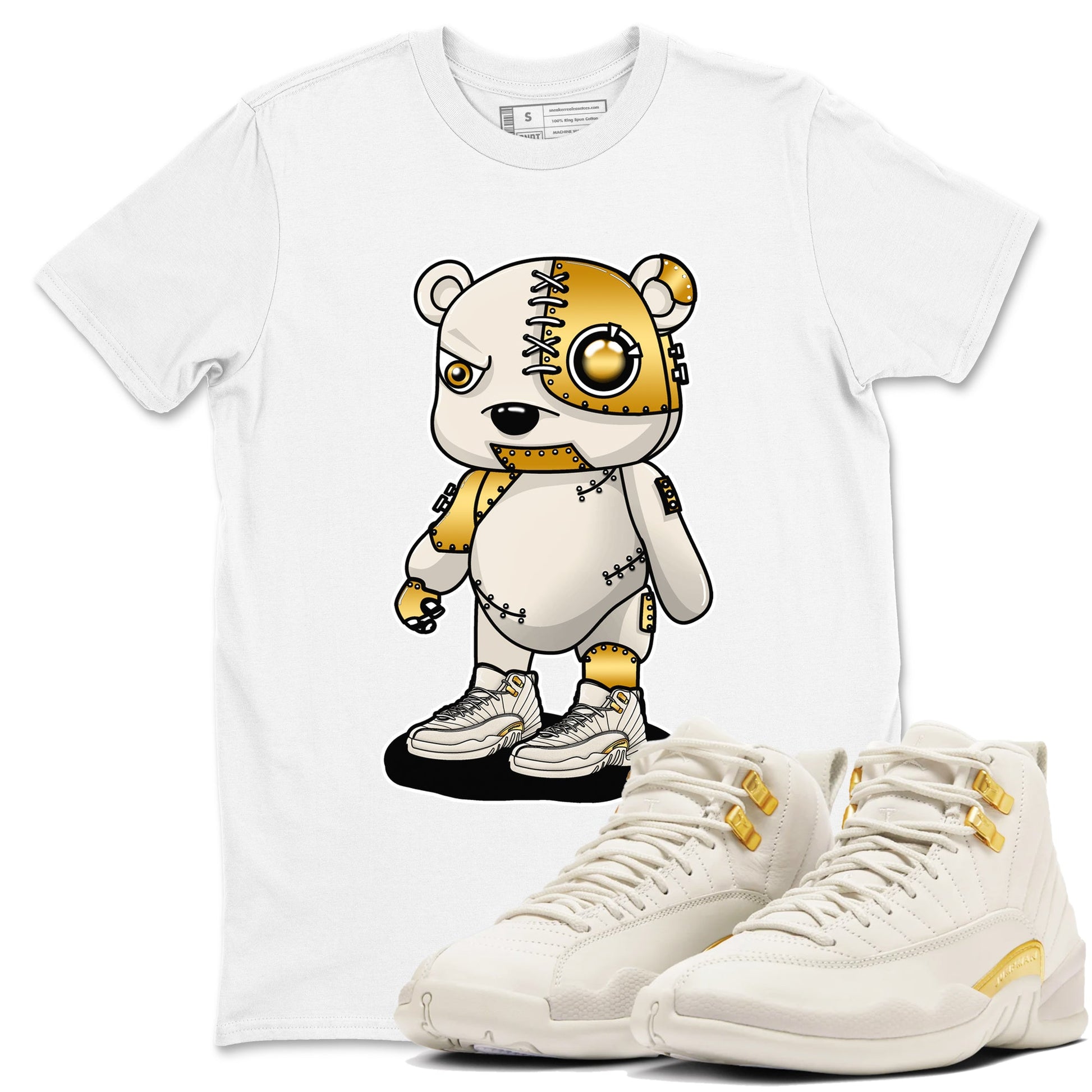12s Phantom shirts to match jordans Cyborg Bear sneaker match tees Air Jordan 12 WMNS Phantom match shoes to clothes SNRT Sneaker Tees unisex cotton White 1 shirts